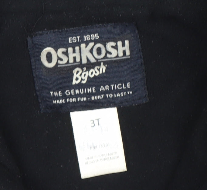 OshKosh B'gosh Boys Black Space Print Puffer Winter Jacket 3 Years