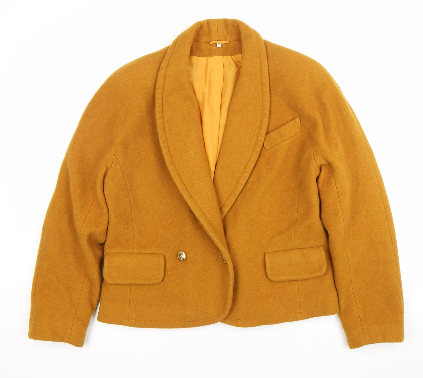 NOTO Womens Brown Wool Blend Blazer Jacket Size 16 Classic Workwear