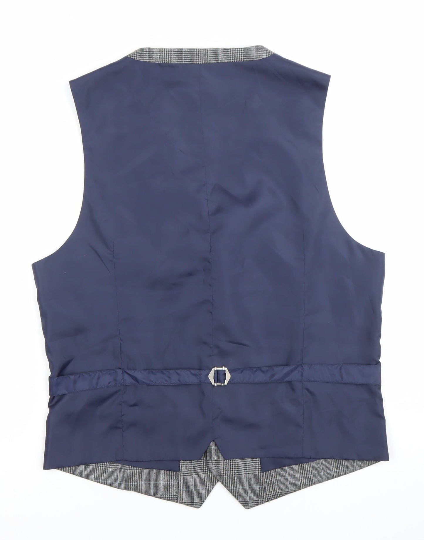 Burton Menswear Men's Grey Checked Wool Waistcoat Size M 38-41" Chest