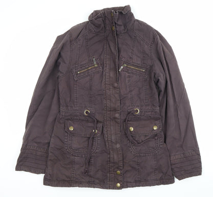 TU Women Brown Size 8 Military Jacket with Pockets