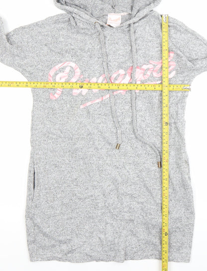 Pineapple Women Grey XS Hoodie T-Shirt Dress Casual Lounge