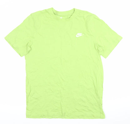Nike Men's Green Crew Neck Short Sleeve Cotton T-Shirt M