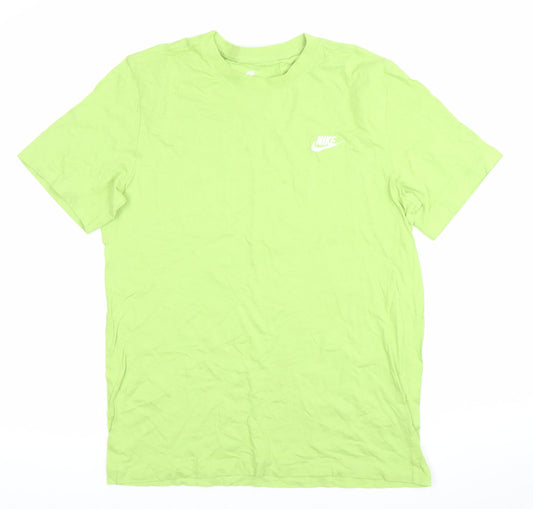 Nike Men's Green Crew Neck Short Sleeve Cotton T-Shirt M