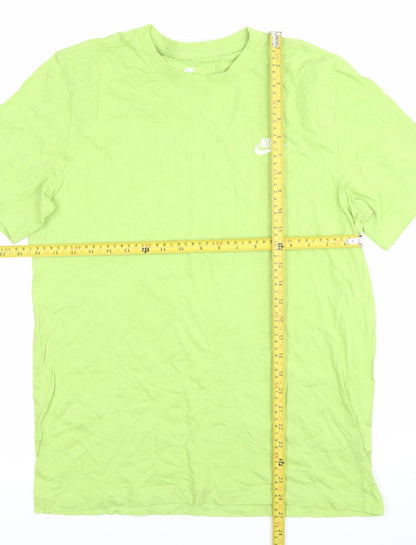 Nike Men's Green Crew Neck Short Sleeve Cotton T-Shirt M