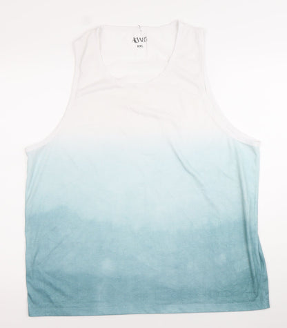 ACW85 Men’s Blue Ombre Sleeveless Tank Top XXL Polyester