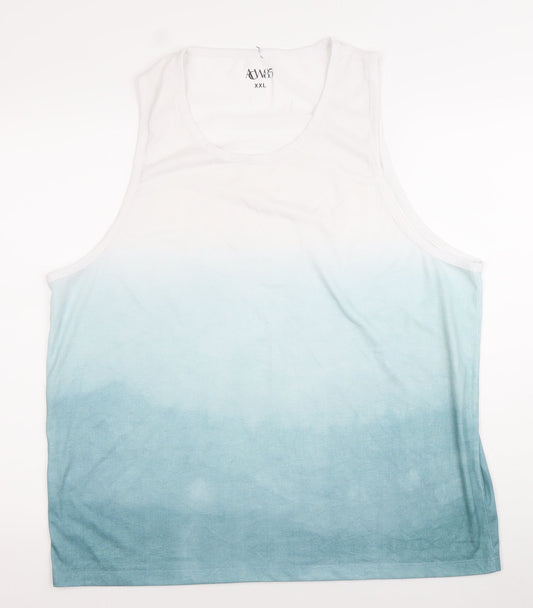 ACW85 Men’s Blue Ombre Sleeveless Tank Top XXL Polyester