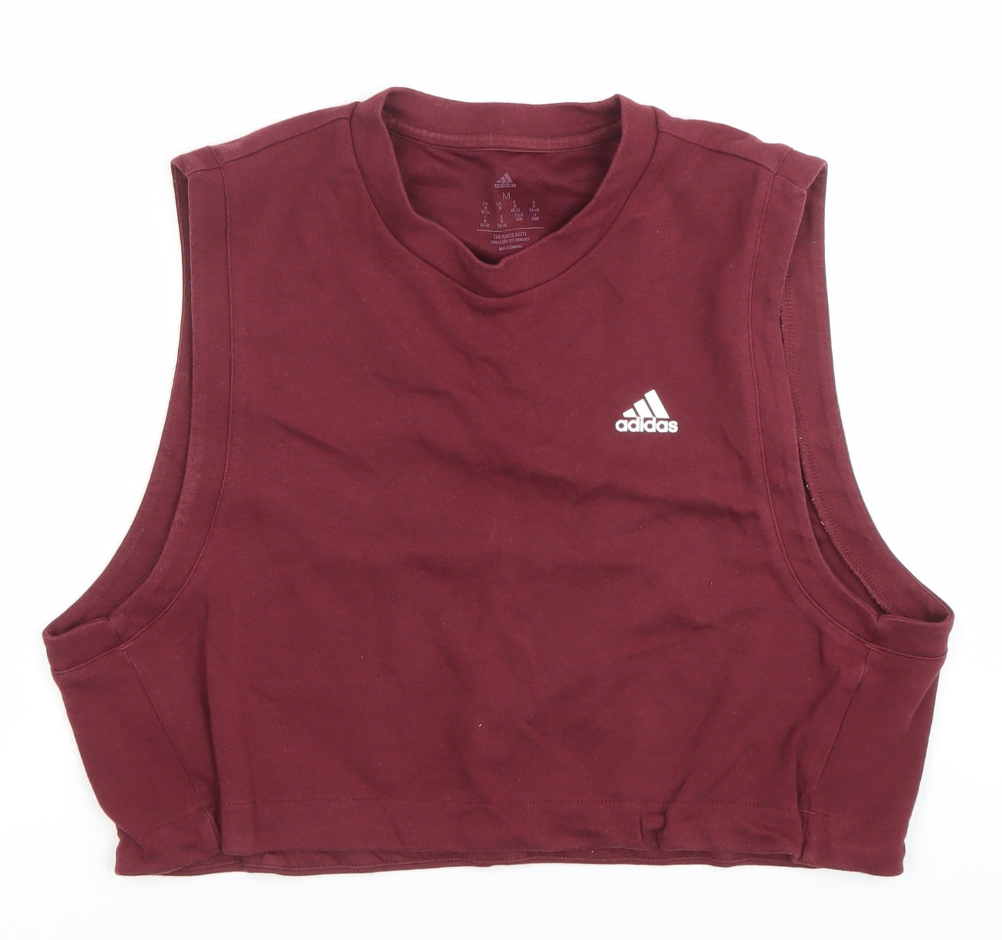 Adidas Women Red Cropped Tank Top Size M Activewear Gym Yoga