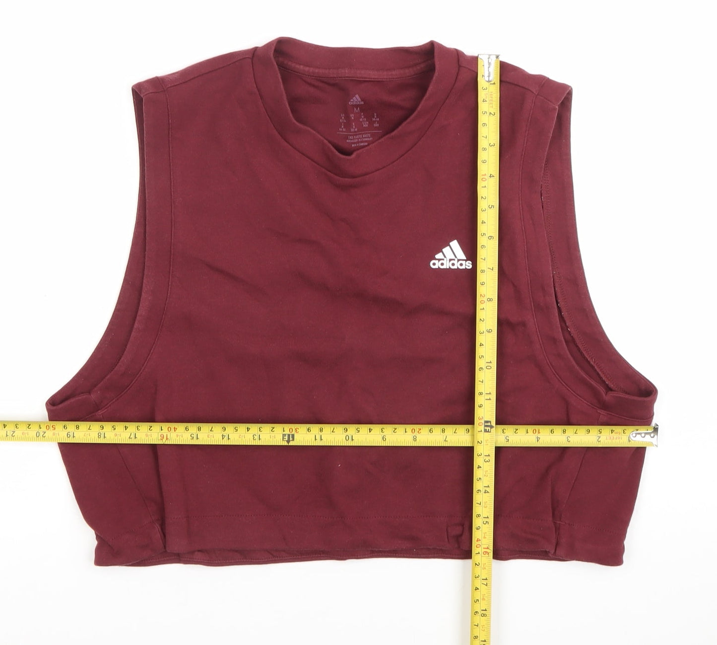 Adidas Women Red Cropped Tank Top Size M Activewear Gym Yoga