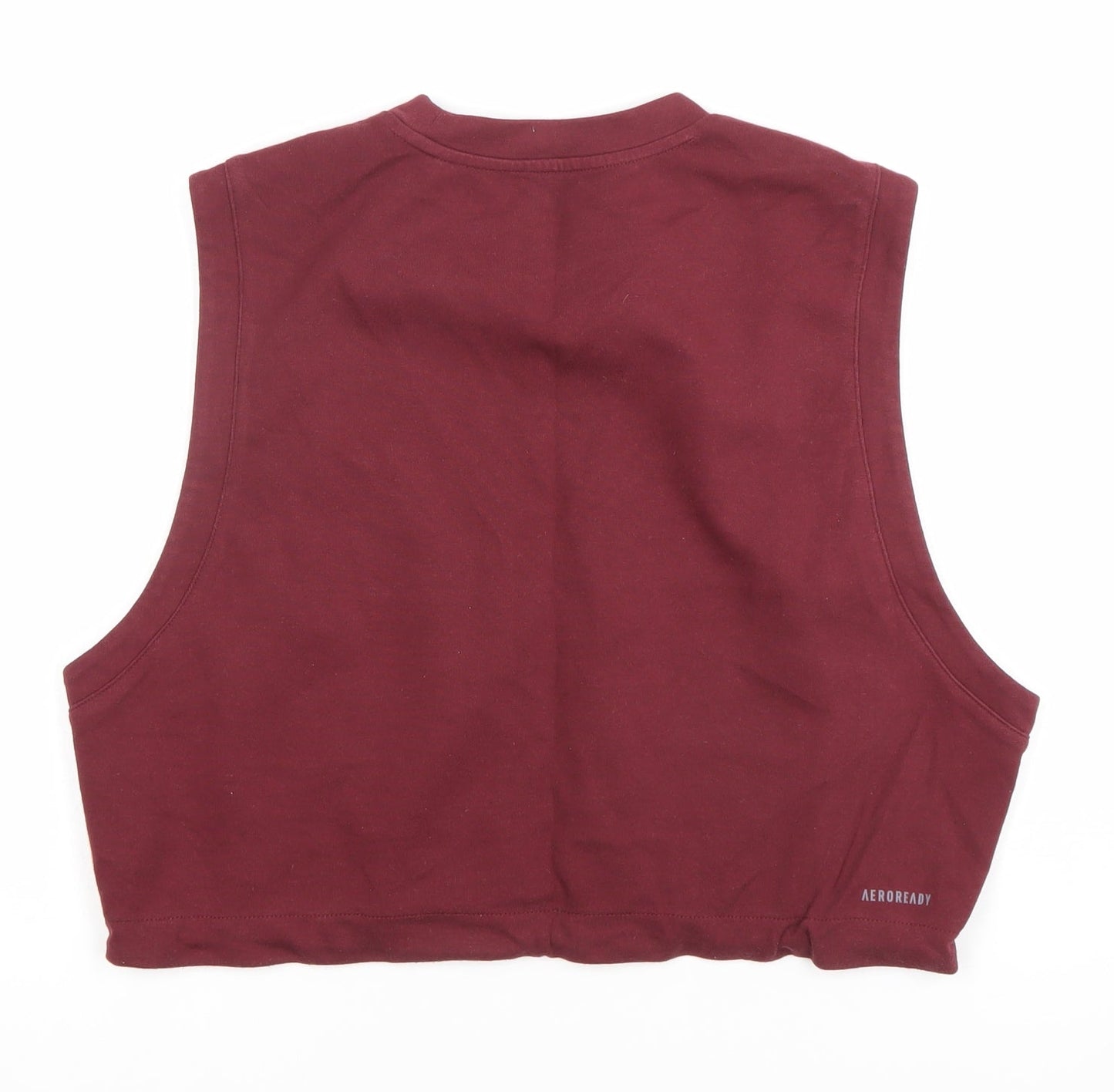 Adidas Women Red Cropped Tank Top Size M Activewear Gym Yoga