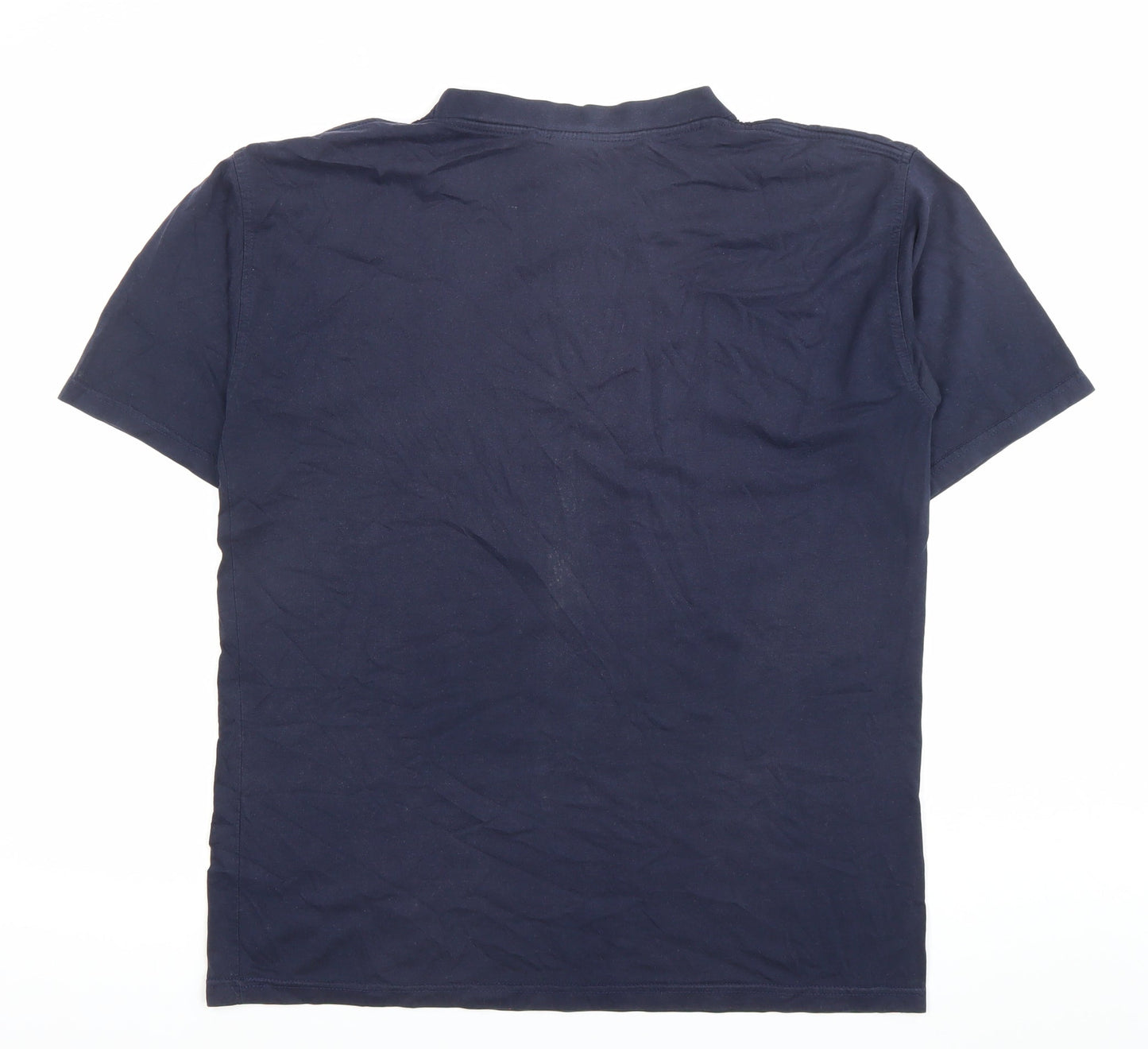 Four Hundred Casual Wear Men’s Blue Cotton Embroidered T-Shirt Size S