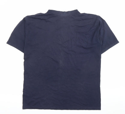 Four Hundred Casual Wear Men’s Blue Cotton Embroidered T-Shirt Size S