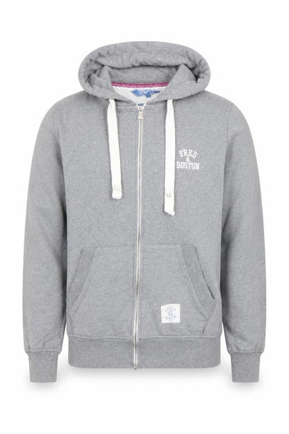 Fred & Boston Men’s Grey Full Zip Hoodie Size S Regular Fit