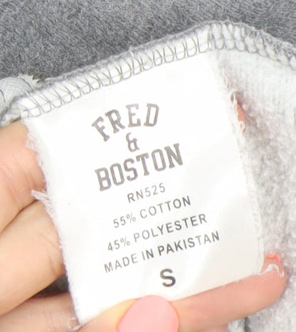 Fred & Boston Men’s Grey Full Zip Hoodie Size S Regular Fit