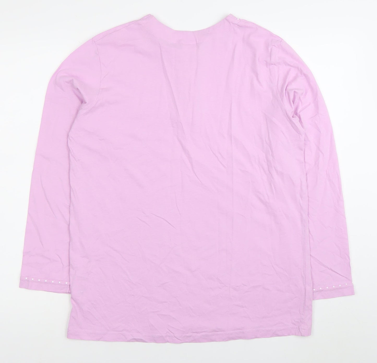 Damart Women’s Pink Cotton Button-Up Henley Shirt Long Sleeve S