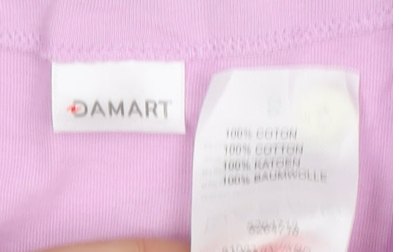 Damart Women’s Pink Cotton Button-Up Henley Shirt Long Sleeve S