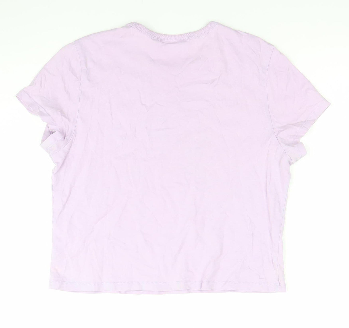 Weekday Women's Purple Cotton T-Shirt Size M Short Sleeve Casual