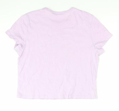Weekday Women's Purple Cotton T-Shirt Size M Short Sleeve Casual