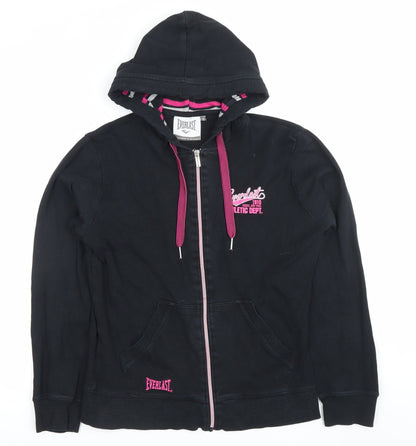 Everlast Womens Black Hoodie Size 12 Full Zip Athletic Logo