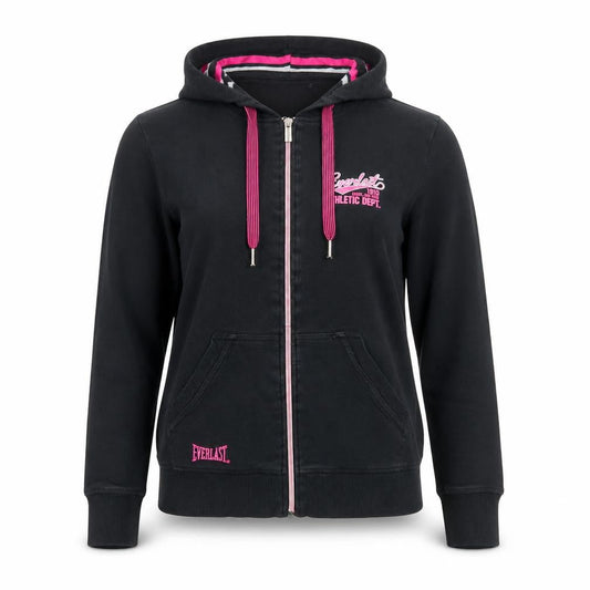 Everlast Womens Black Hoodie Size 12 Full Zip Athletic Logo