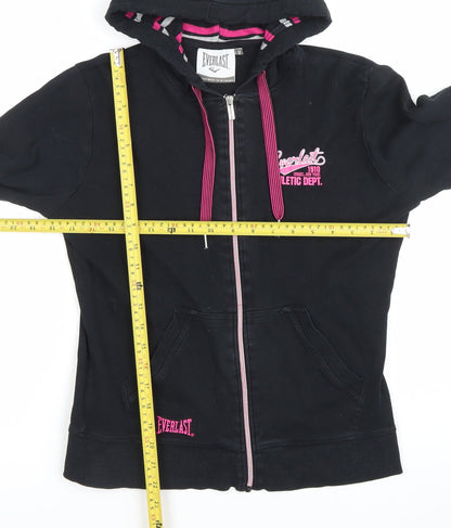 Everlast Womens Black Hoodie Size 12 Full Zip Athletic Logo