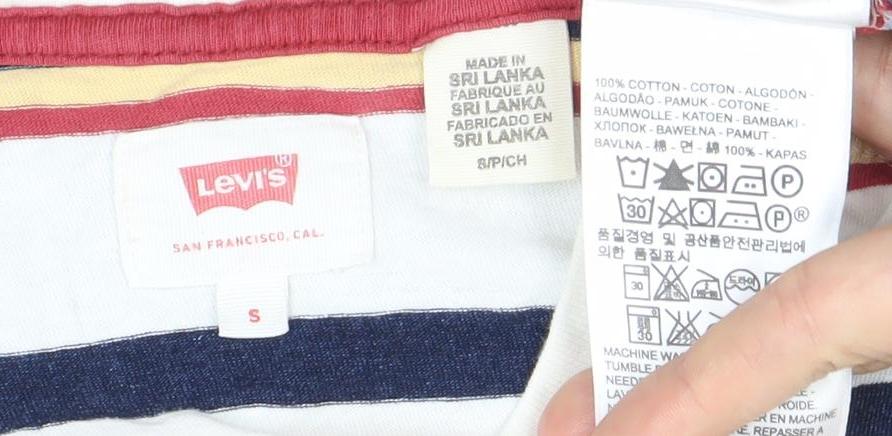 Levi's Men's Multicoloured Striped Cotton T-Shirt Size S