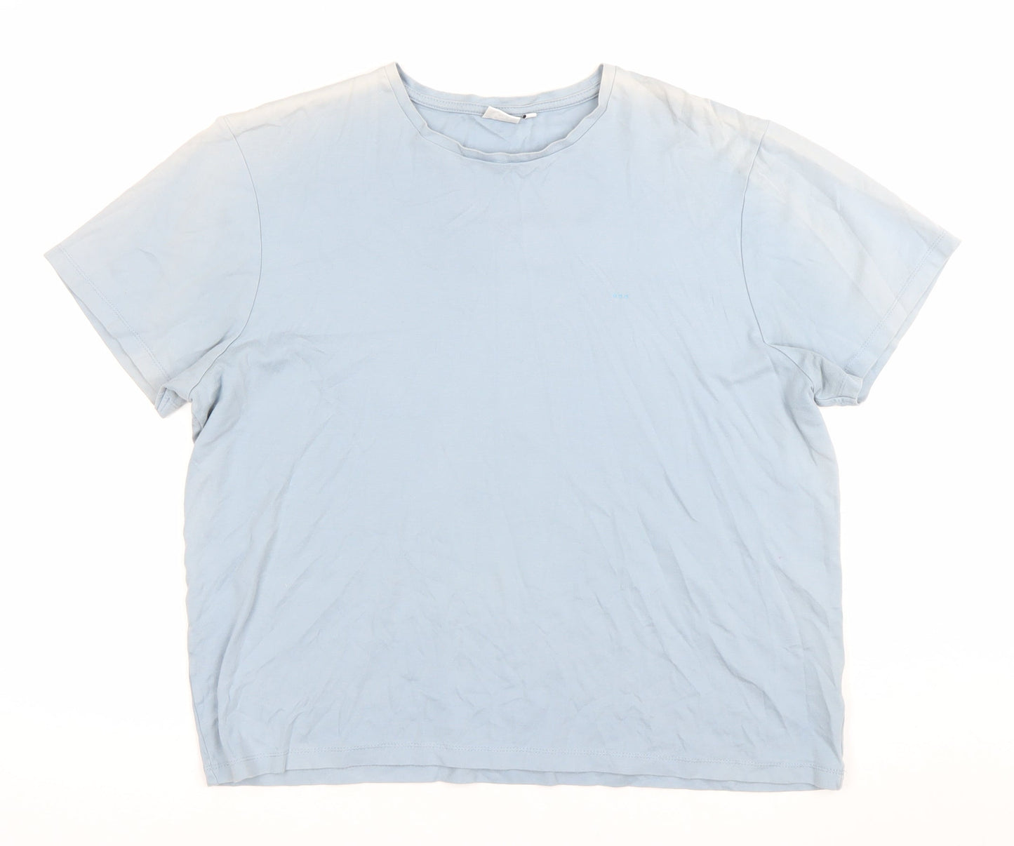 Kin Womens Blue XL Basic Cotton Crew Neck Short Sleeve T-Shirt