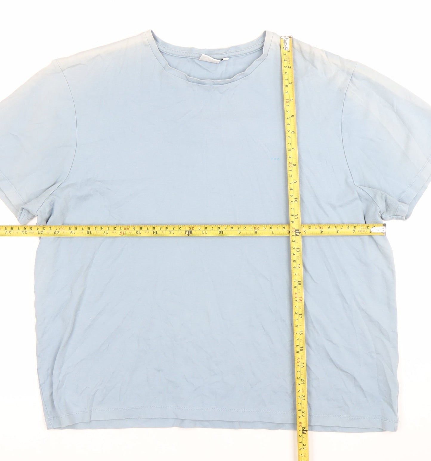 Kin Womens Blue XL Basic Cotton Crew Neck Short Sleeve T-Shirt