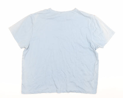 Kin Womens Blue XL Basic Cotton Crew Neck Short Sleeve T-Shirt