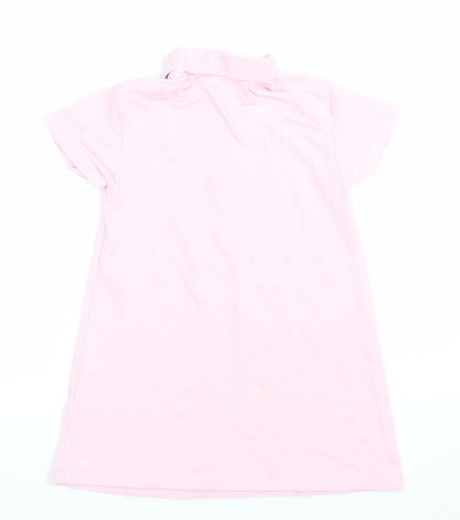 Pedro Collection Girls Pink 4-5 Years Shirt Dress Embroidered Casual
