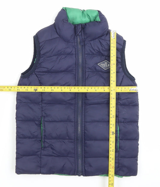 Joules Boys Blue Puffer Gilet 6 Years Sleeveless Quilted Waistcoat