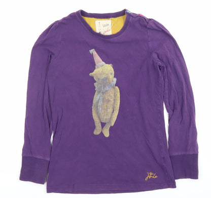 Joules Girls Purple Long Sleeve Bear Graphic T-Shirt 11-12 Years