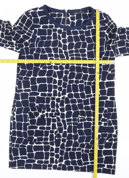 Marks and Spencer Women’s Blue Geometric Shift Dress Size 12