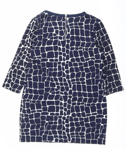 Marks and Spencer Women’s Blue Geometric Shift Dress Size 12