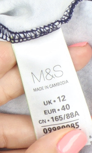 Marks and Spencer Women’s Blue Geometric Shift Dress Size 12