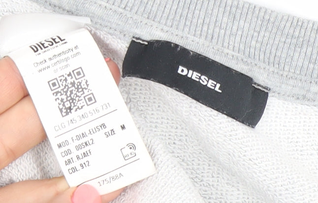 Womens UK Size M Diesel Grey Pullover Sweatshirt