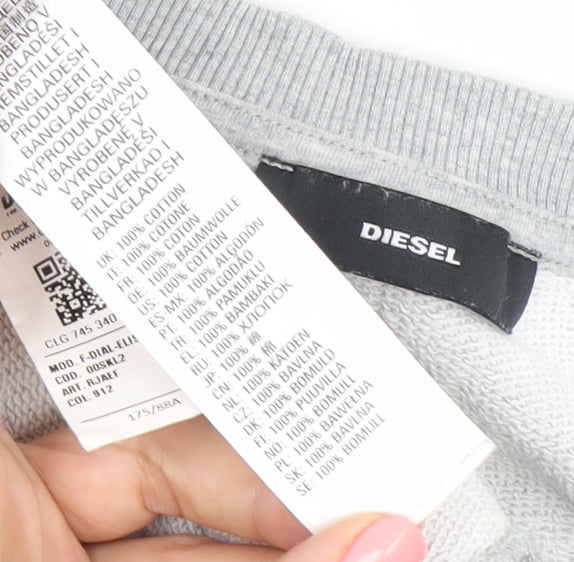 Womens UK Size M Diesel Grey Pullover Sweatshirt