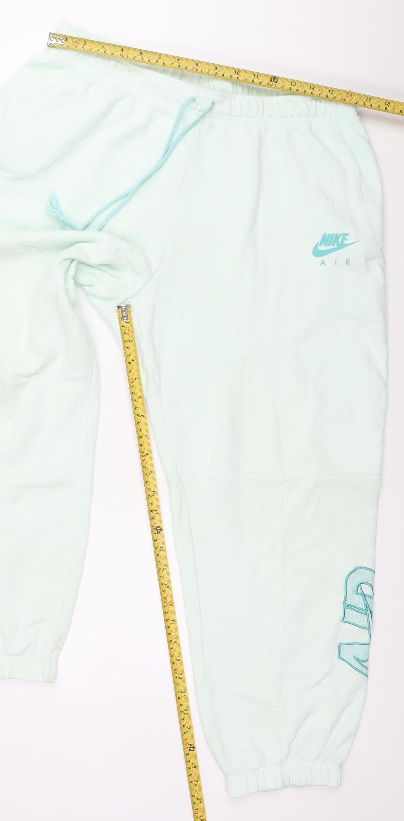 Nike Women Green Jogger Sweatpants L Regular Fit Cotton Blend