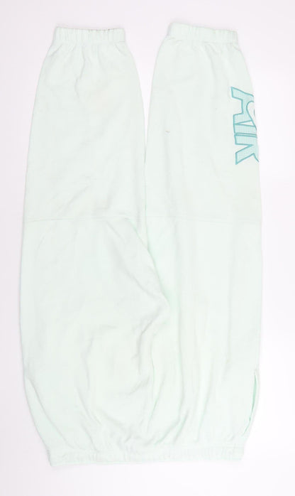 Nike Women Green Jogger Sweatpants L Regular Fit Cotton Blend