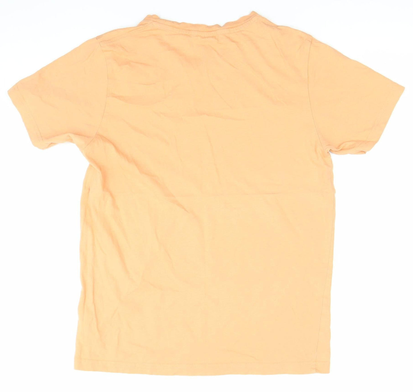 Women’s Orange Cotton Dod Swimming Graphic T-Shirt Medium Casual Summer