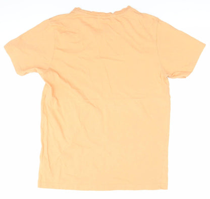 Women’s Orange Cotton Dod Swimming Graphic T-Shirt Medium Casual Summer