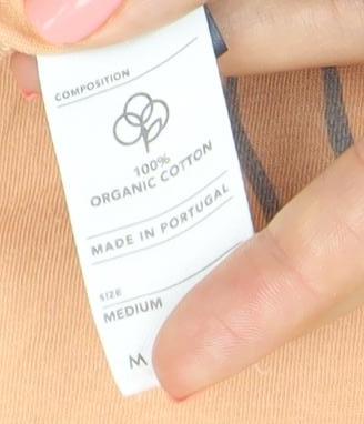Women’s Orange Cotton Dod Swimming Graphic T-Shirt Medium Casual Summer