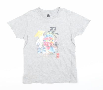 LEGO Ninjago Grey T-Shirt Unisex Kids Age 8 Years Graphic Print Crew Neck