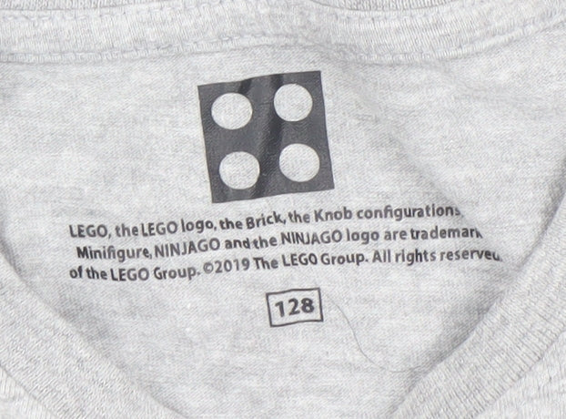 LEGO Ninjago Grey T-Shirt Unisex Kids Age 8 Years Graphic Print Crew Neck