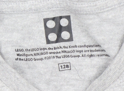 LEGO Ninjago Grey T-Shirt Unisex Kids Age 8 Years Graphic Print Crew Neck