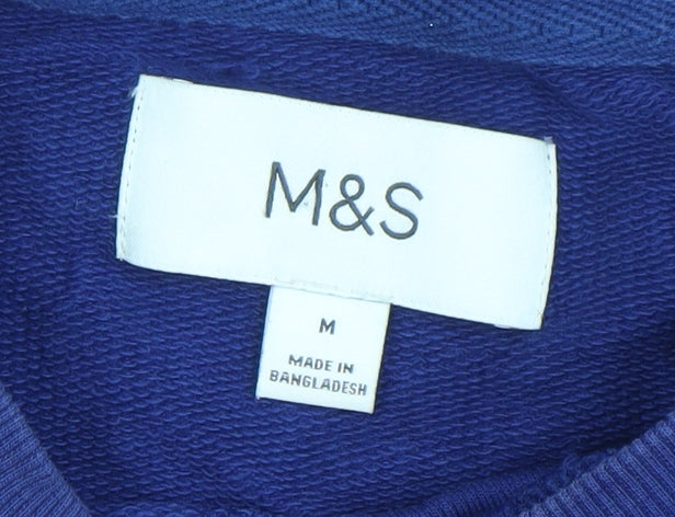 Marks and Spencer Men’s Blue Medium Crew Neck Cotton Sweatshirt