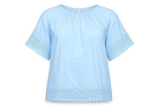 Marks and Spencer Women’s Blue Cotton Embroidered Tunic Blouse UK 12
