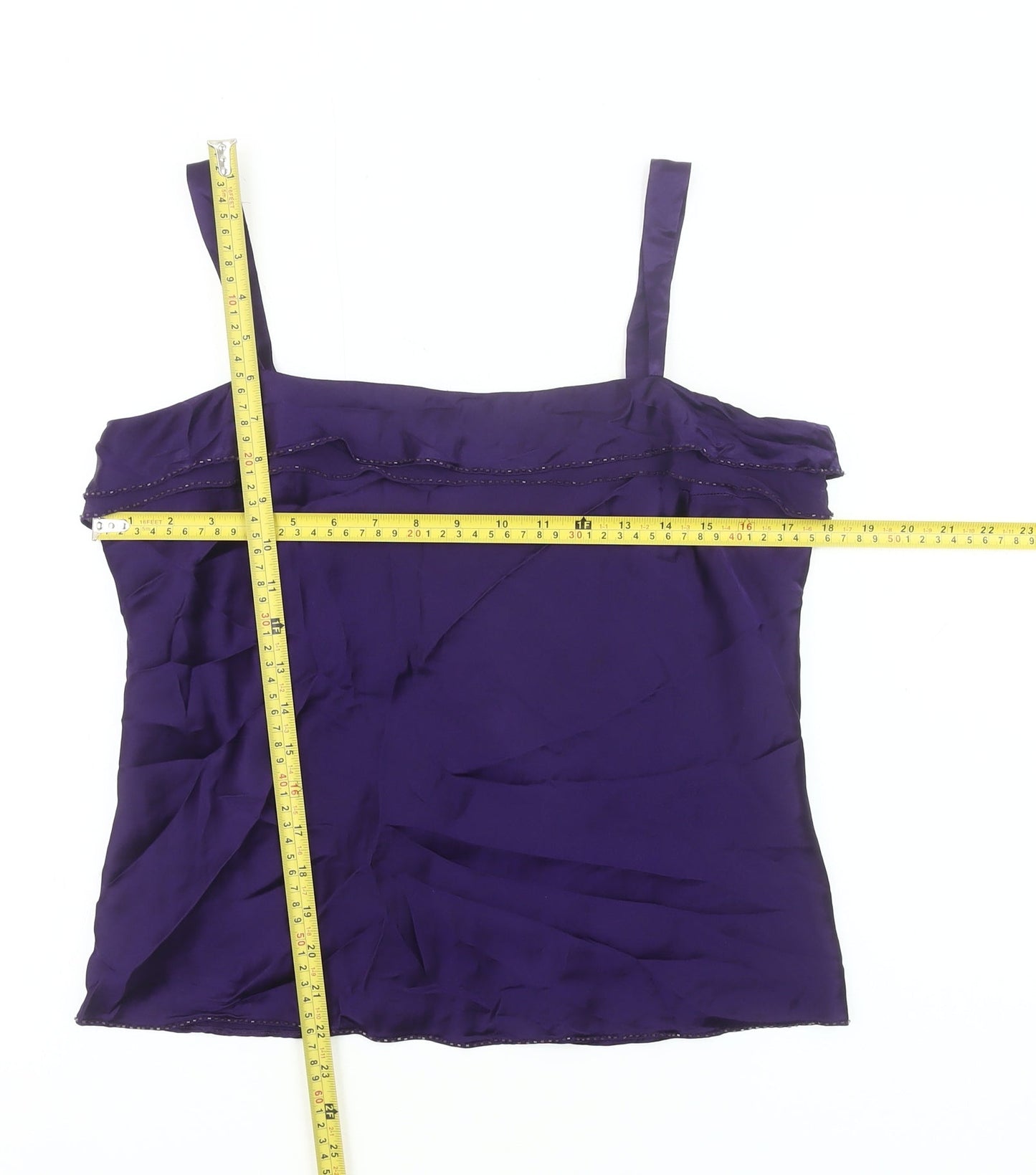 J Taylor Women’s Purple Silk Camisole Tank Top Size 16 Party