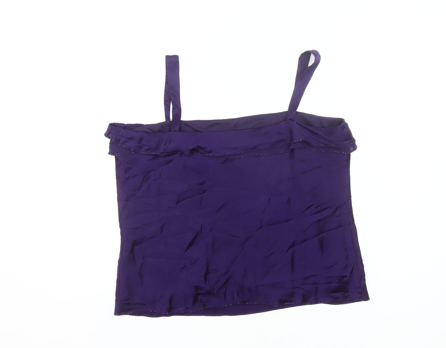 J Taylor Women’s Purple Silk Camisole Tank Top Size 16 Party