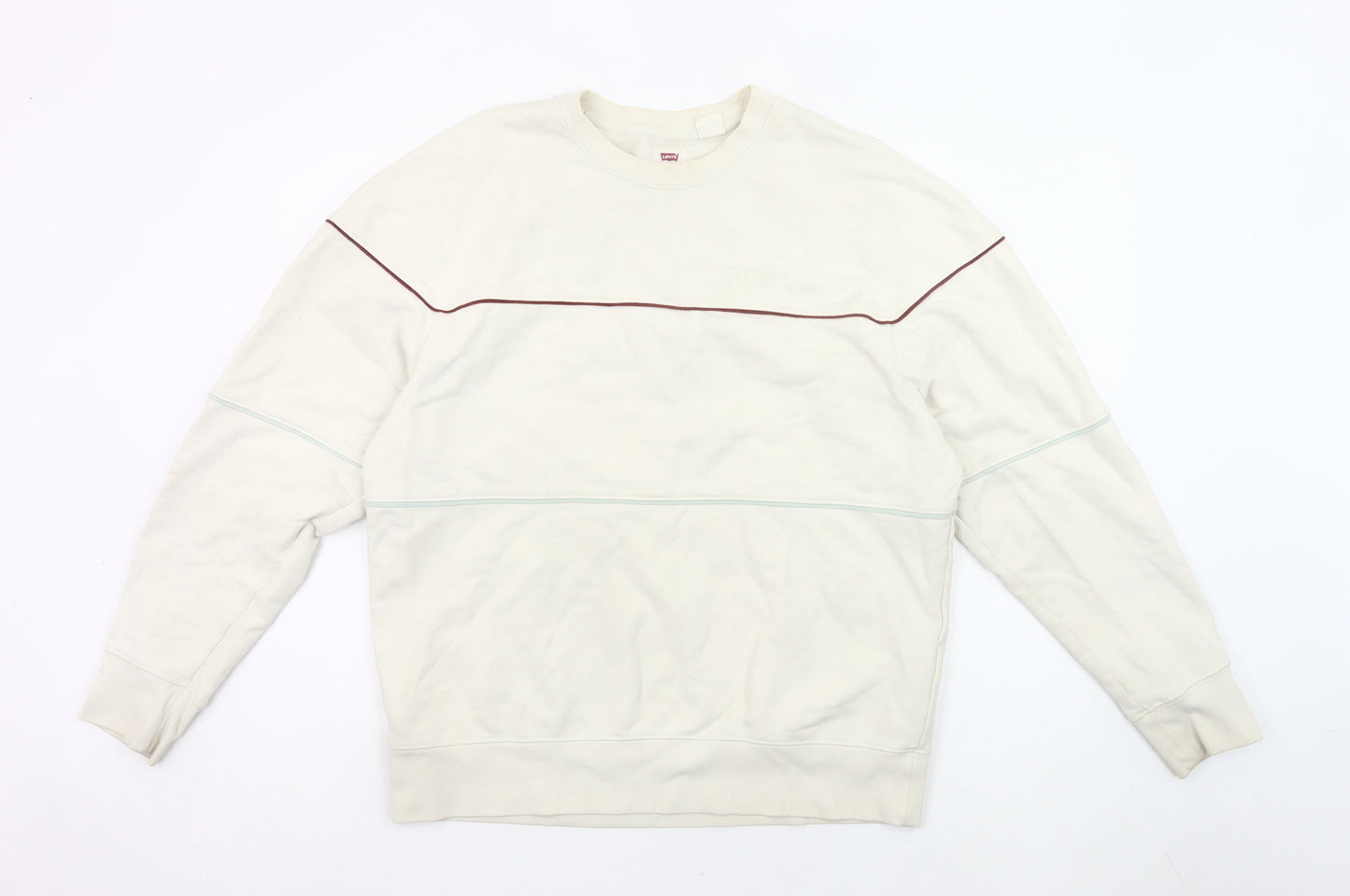 Mens UK Size M Levi's Ivory Pullover Sweatshirt
