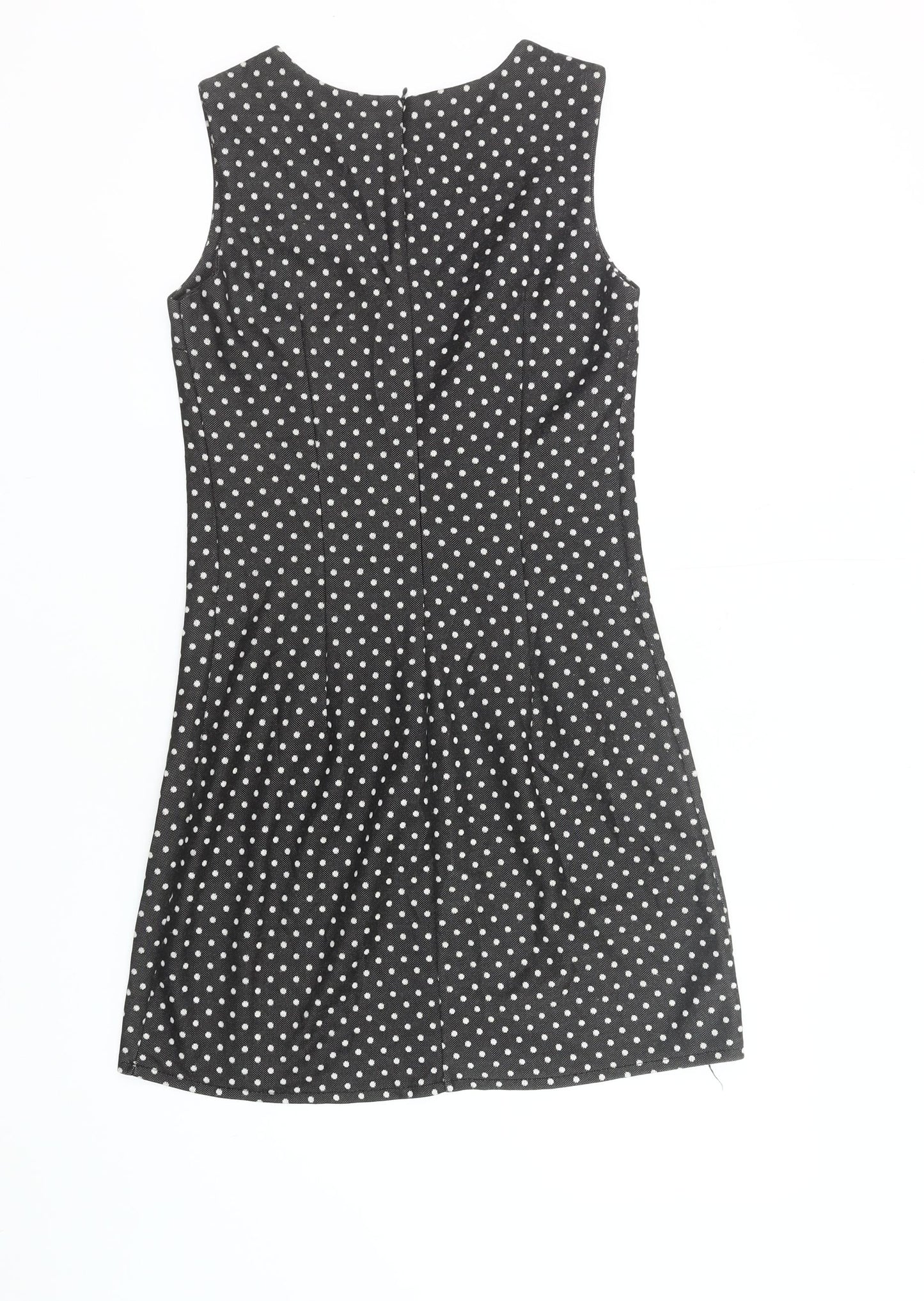 Chic & Mit Women's Black Polka Dot Sleeveless Sheath Dress S